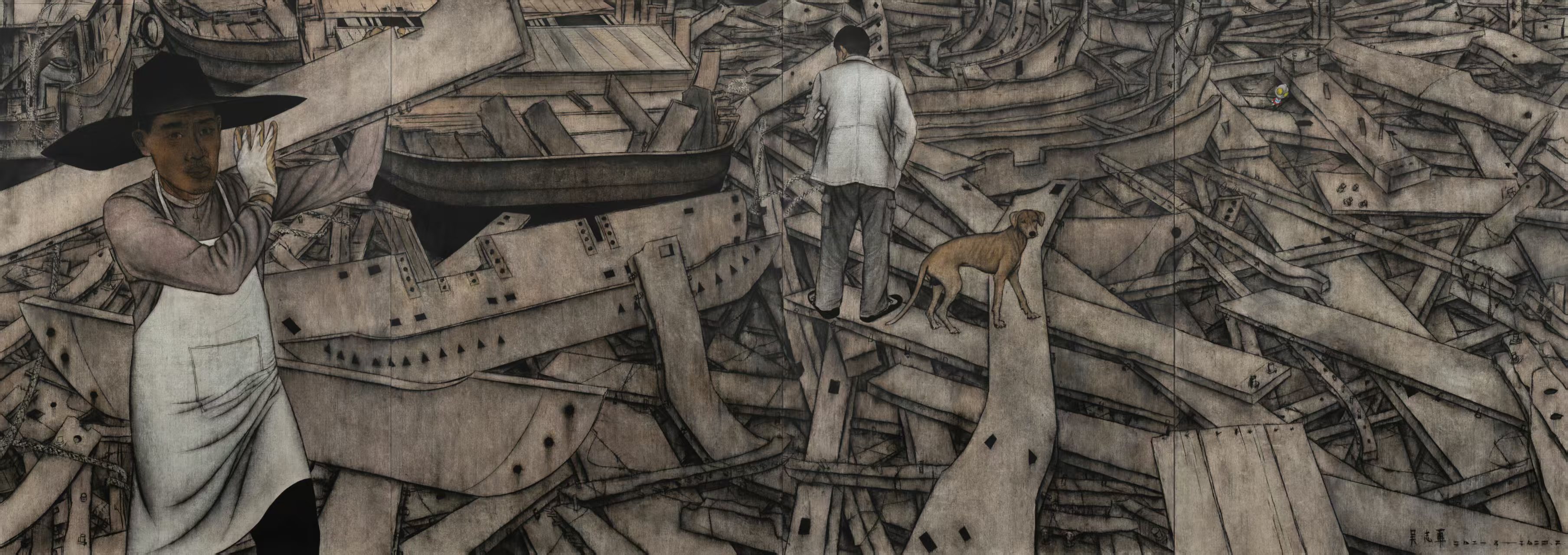 《咸蛋超人》200560cm布面油画2024年.jpg 《咸蛋超人》200560cm布面油画2024年.jpg