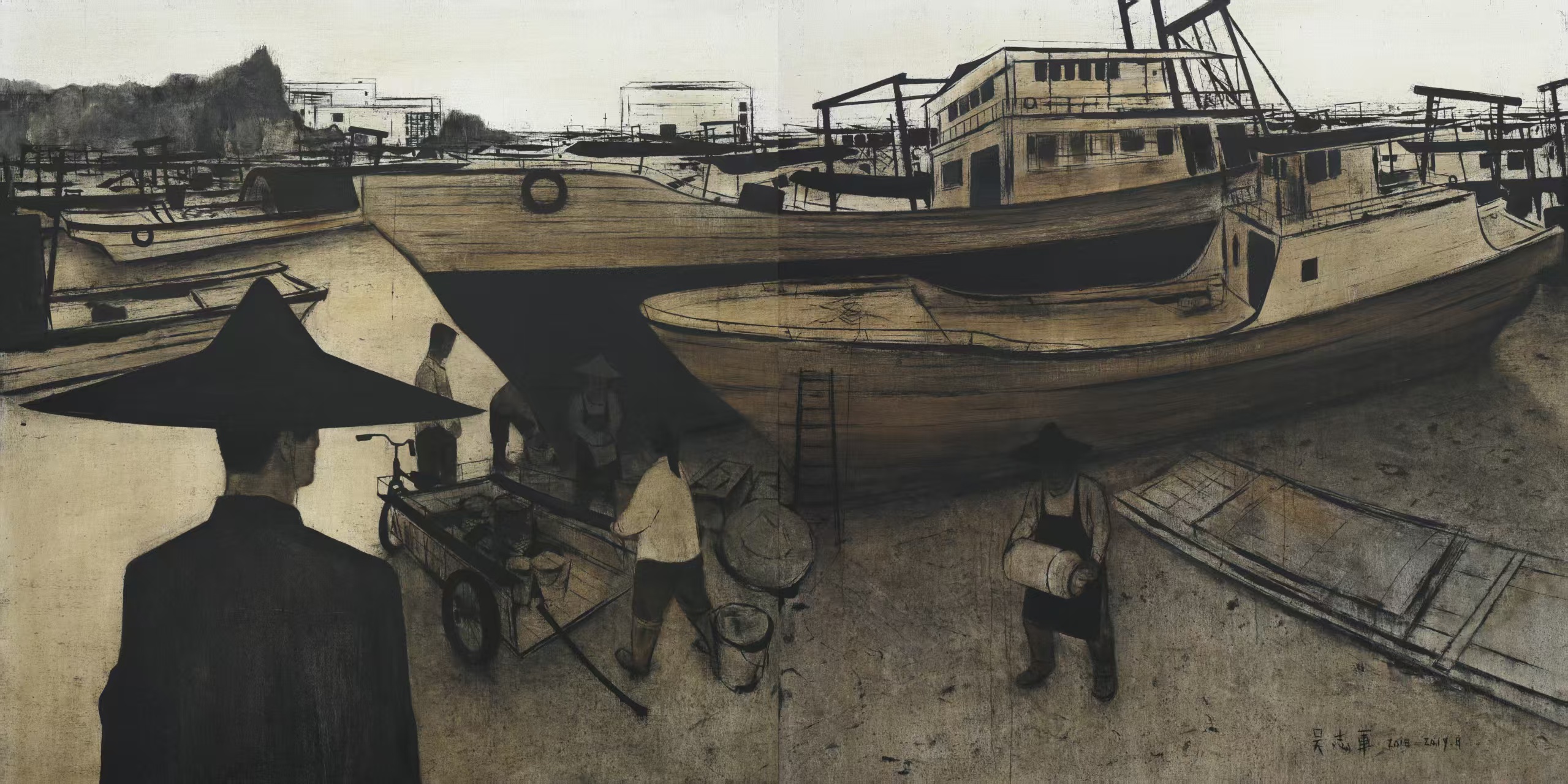 《潮已退去·五》200400cm布面油画2019年.jpg 《潮已退去·五》200400cm布面油画2019年.jpg